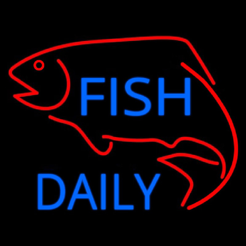 Fish Daily With Red Fish Neonkyltti