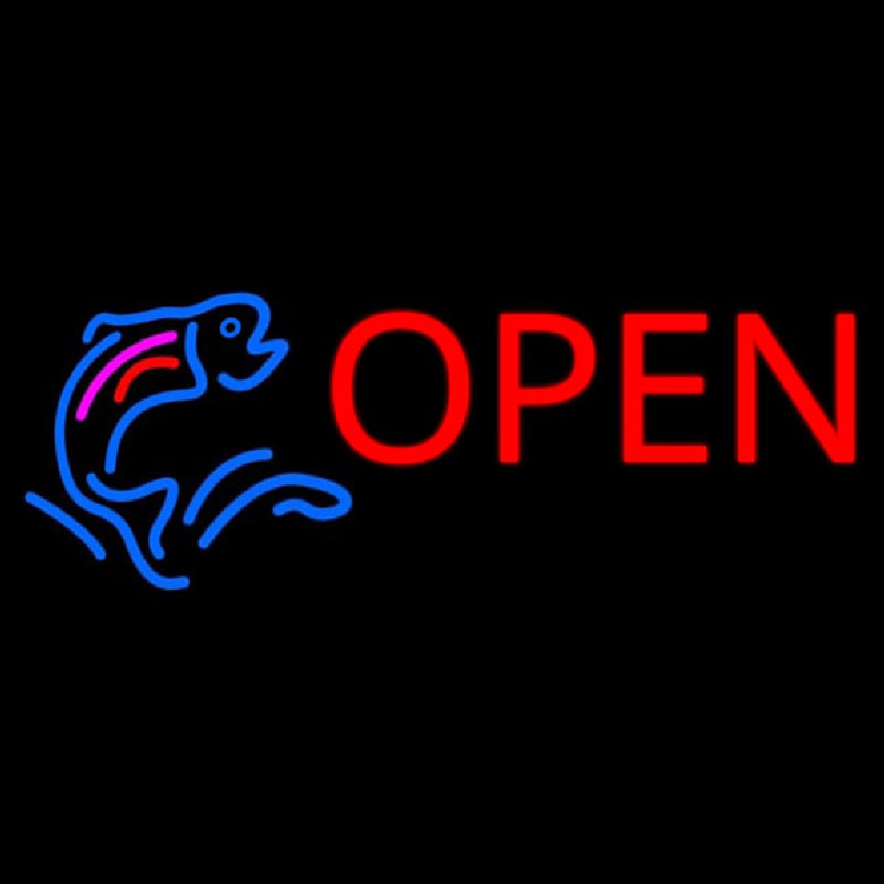 Fish Logo Open Block Neonkyltti