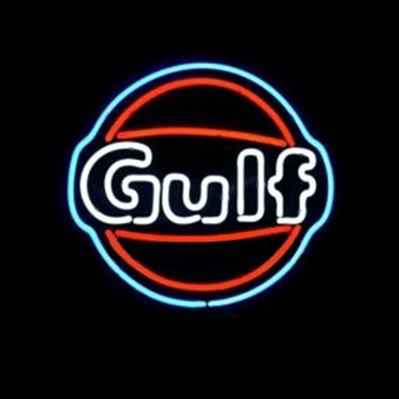 GULF OIL LOGO BEER BAR Neonkyltti