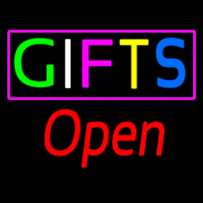 Gifts Block Open Red Neonkyltti