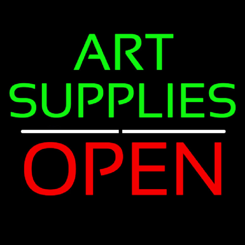 Green Art Supplies With Open 1 Neonkyltti