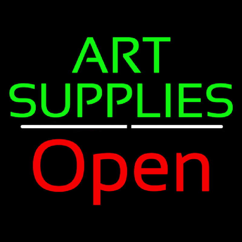 Green Art Supplies With Open 2 Neonkyltti