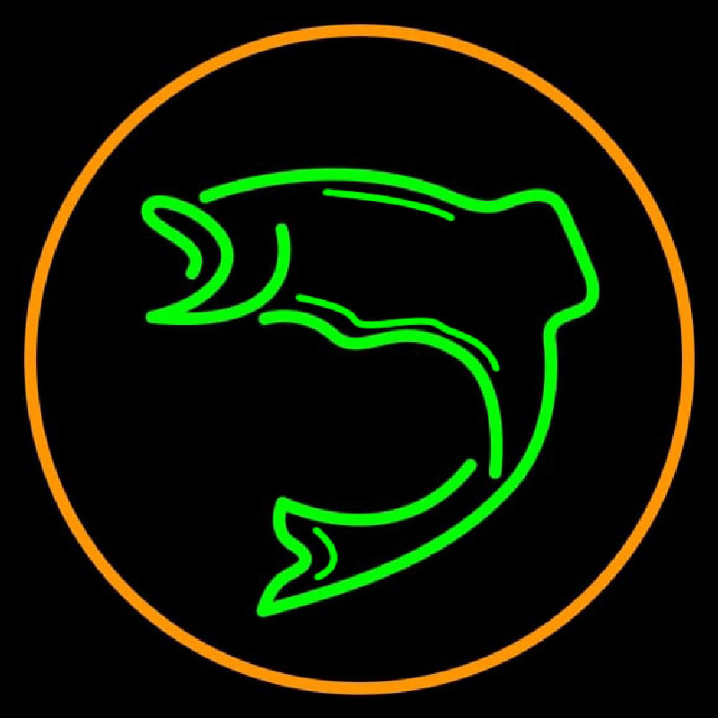 Green Fish With Circle Neonkyltti