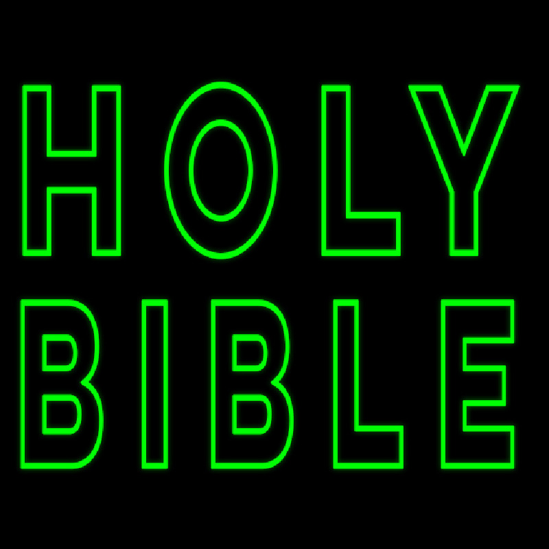 Green Holy Bible Neonkyltti