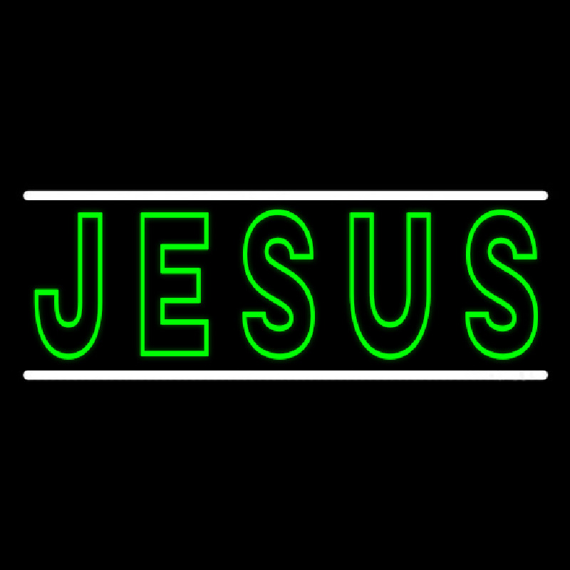 Green Jesus Block Neonkyltti