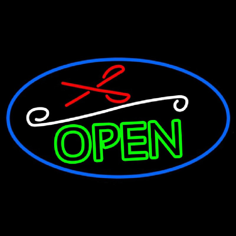 Green Open With Scissor Neonkyltti