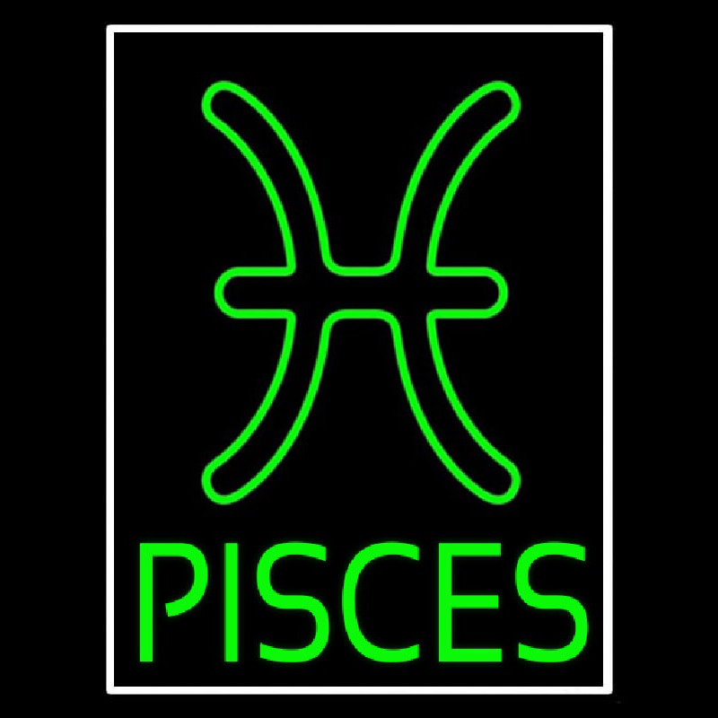 Green Pisces Neonkyltti