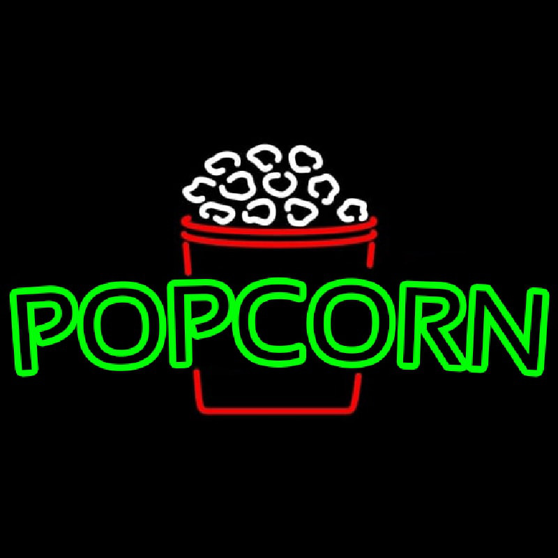 Green Pop Corn Logo Neonkyltti