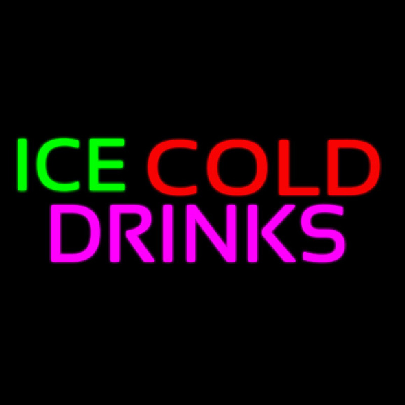 Green Red Ice Cold Drinks Neonkyltti