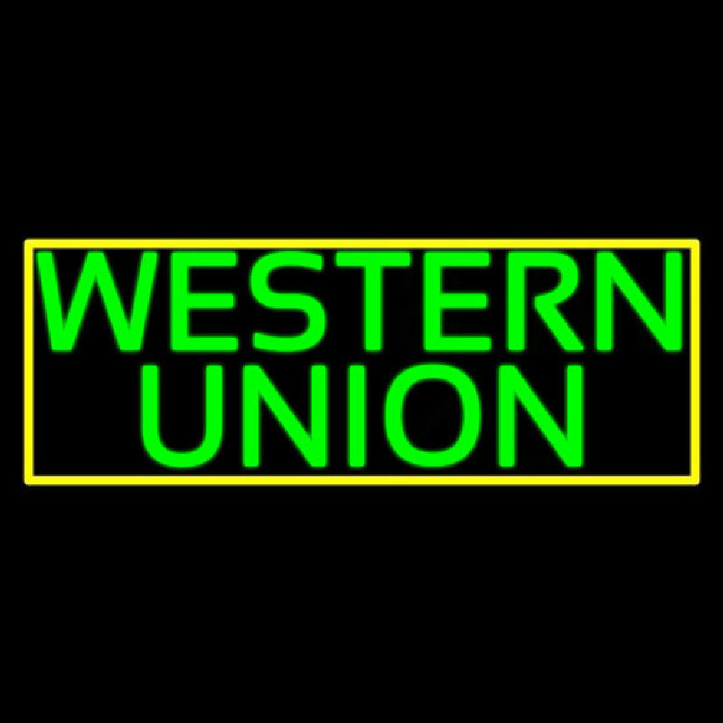 Green Western Union With Green Border Neonkyltti