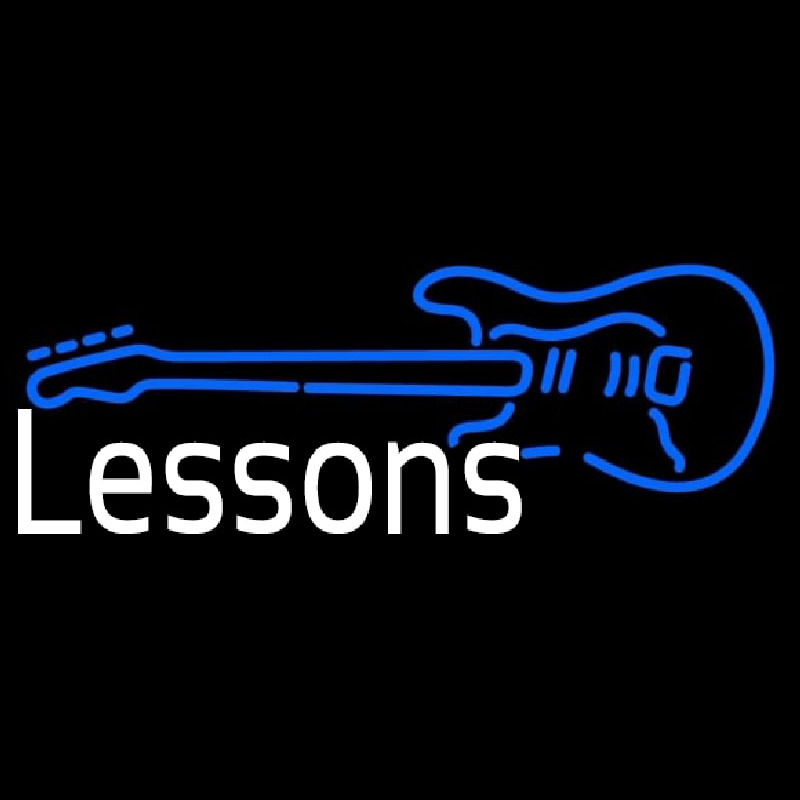 Guitar Logo Lessons 1 Neonkyltti