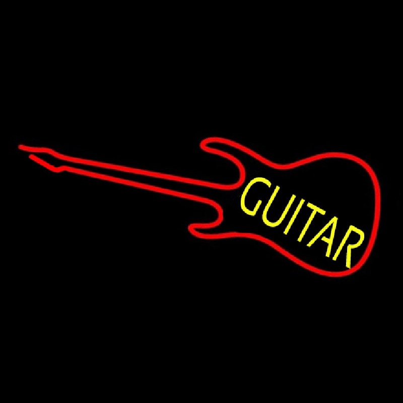 Guitar Red 2 Neonkyltti