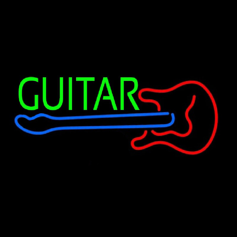 Guitar With Logo 2 Neonkyltti