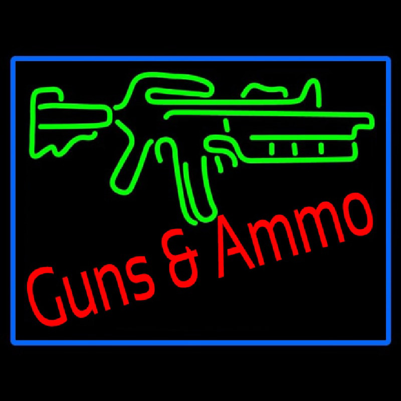 Gun Ammo Neonkyltti