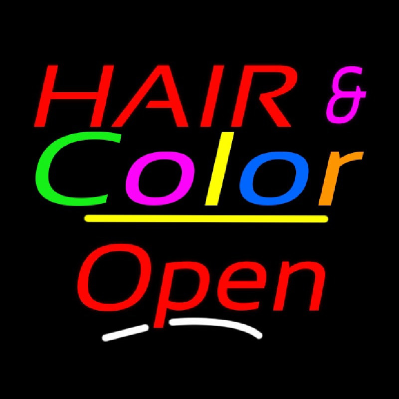 Hair And Color Open Yellow Line Neonkyltti