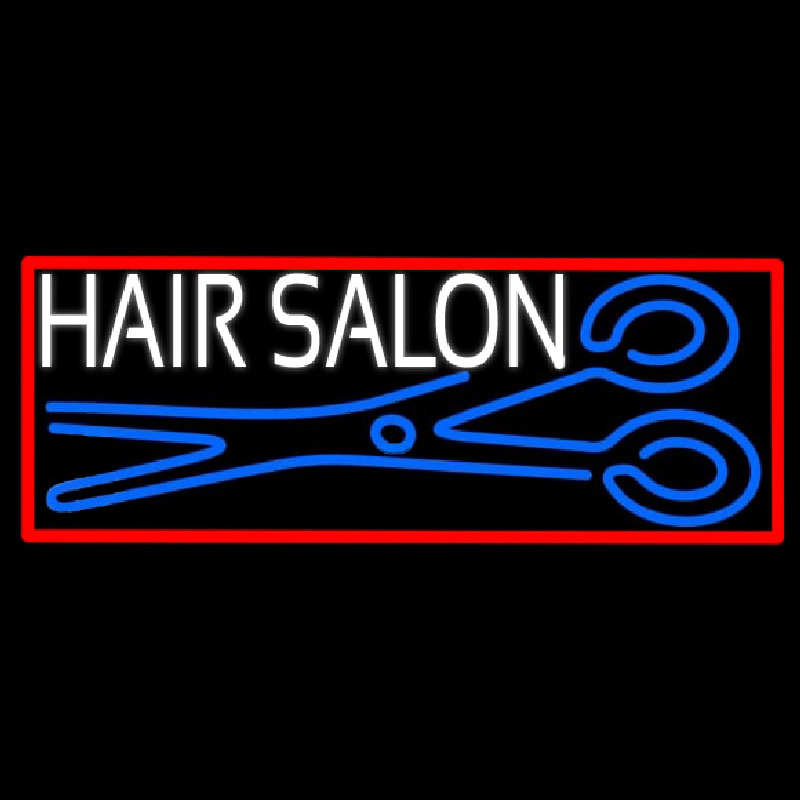 Hair Salon With Scissor Neonkyltti