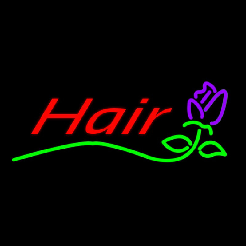 Hair With Flower Logo Neonkyltti