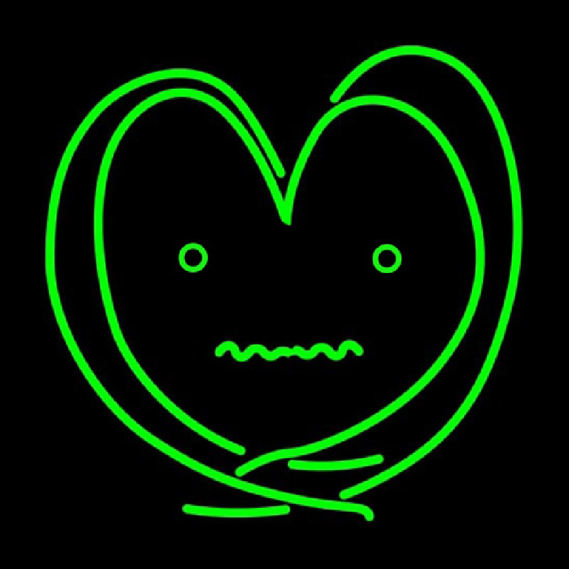 Heart Patient Generated Beam Green Neonkyltti