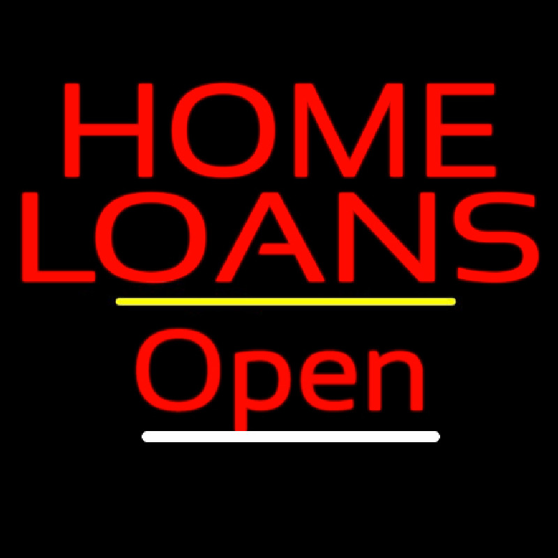 Home Loans Open Yellow Line Neonkyltti