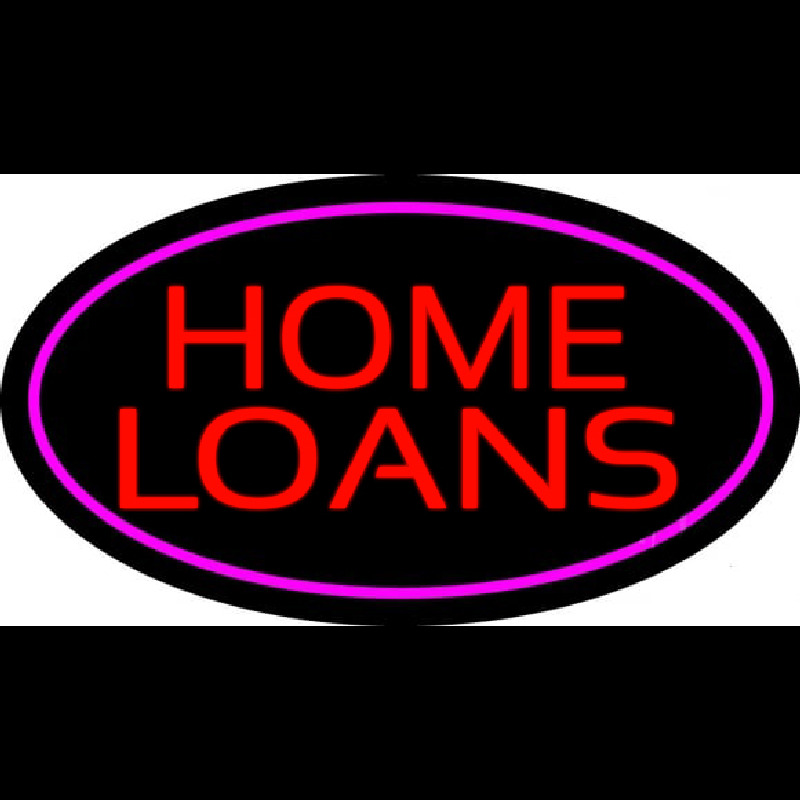 Home Loans Oval Pink Neonkyltti