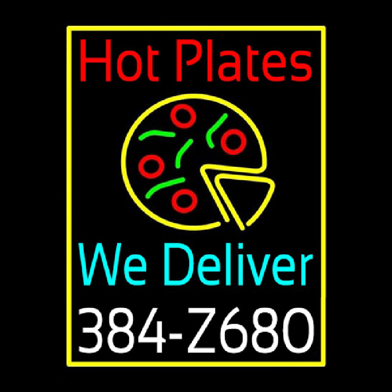 Hot Plates Pizza We Deliver Neonkyltti