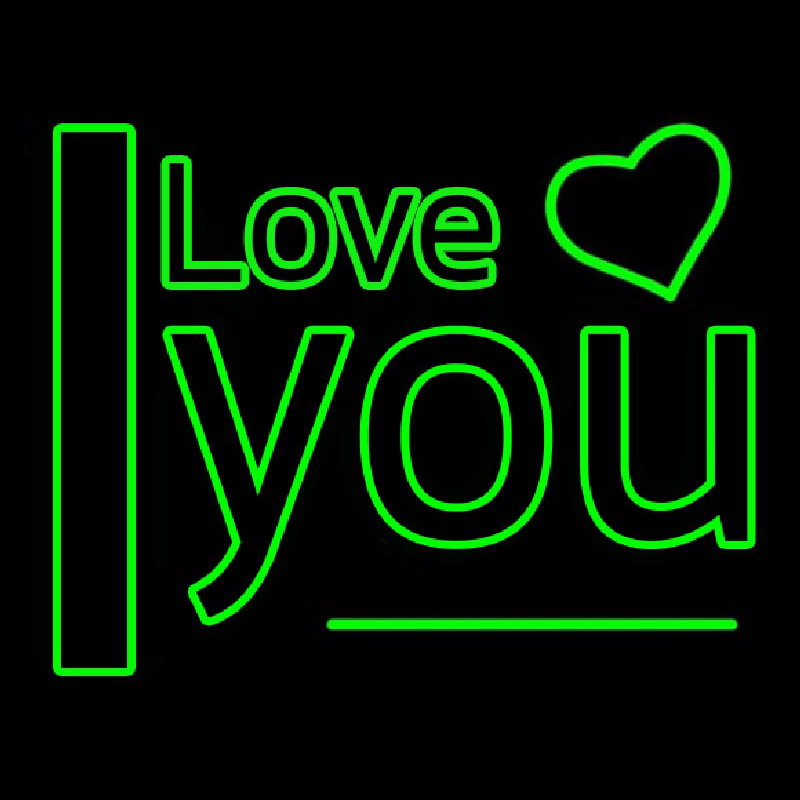 I Love You Green Neonkyltti