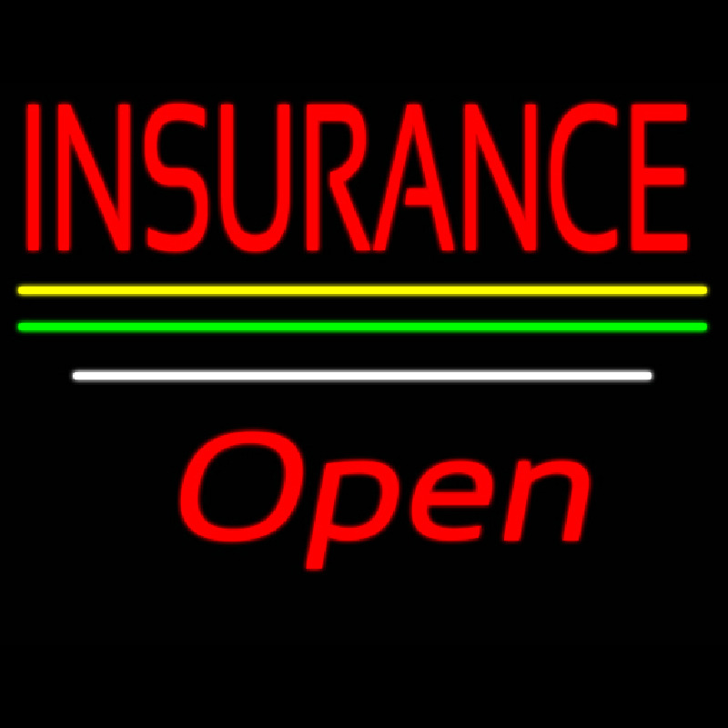 Insurance Open Yellow Green White Line Neonkyltti