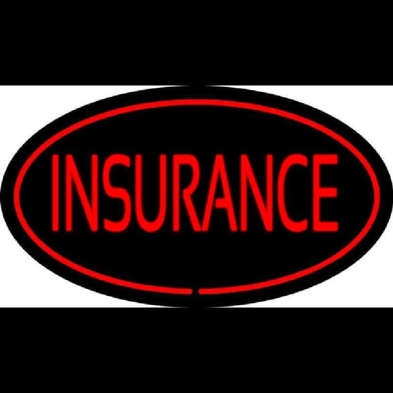 Insurance Oval Red Neonkyltti