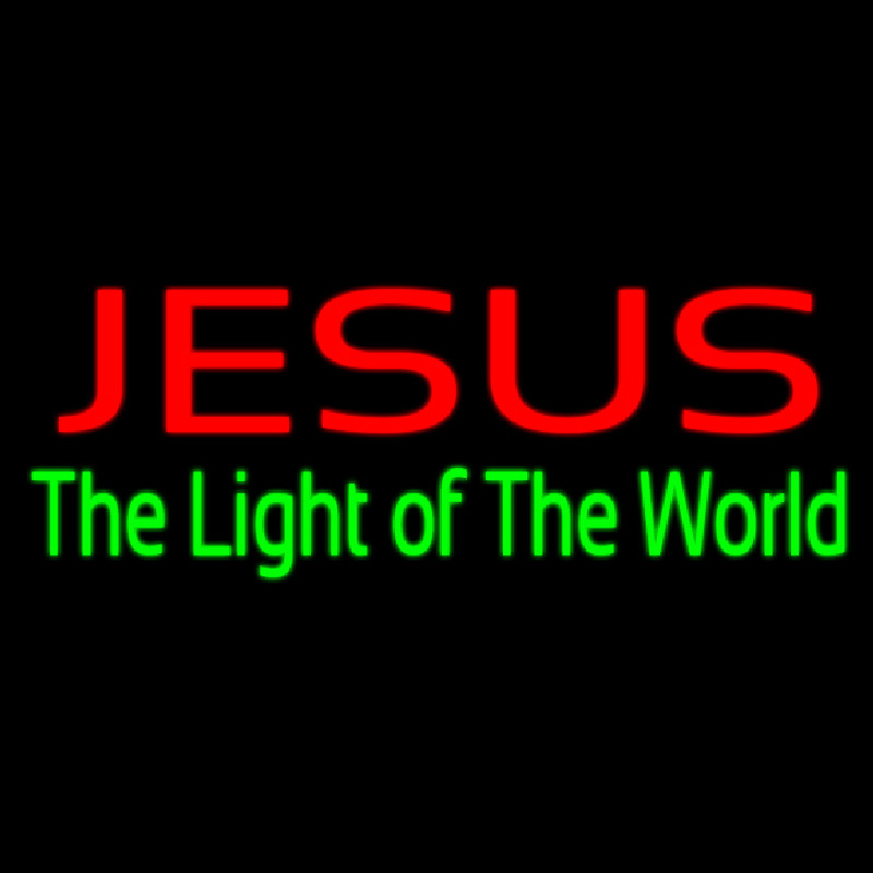 Jesus The Light Of World Neonkyltti