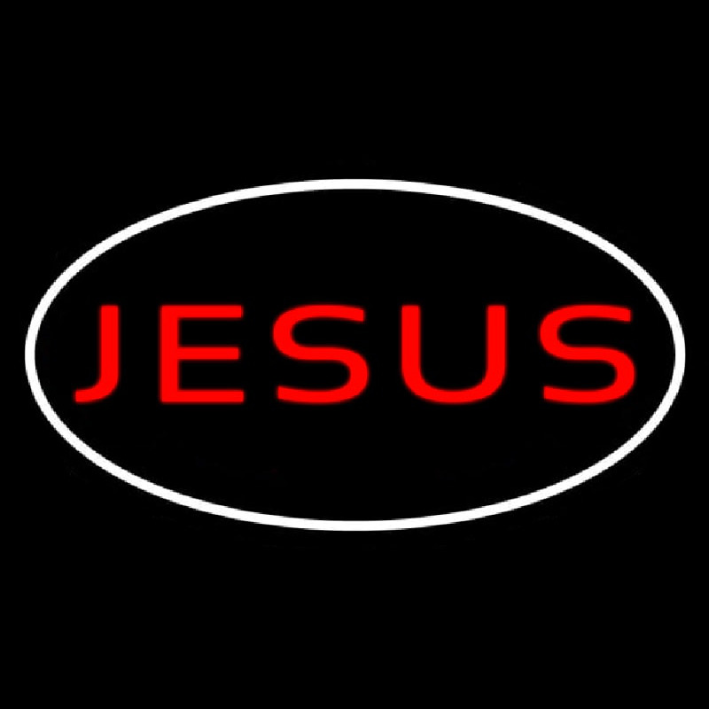 Jesus White Border Neonkyltti