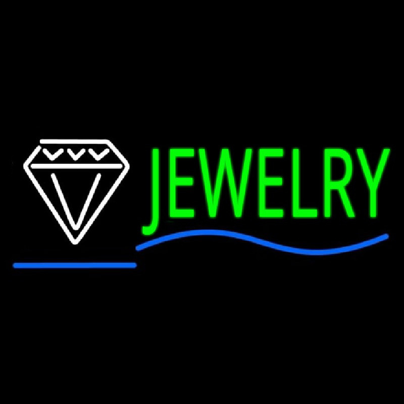 Jewelry Block Diamond Logo Blue Line Neonkyltti