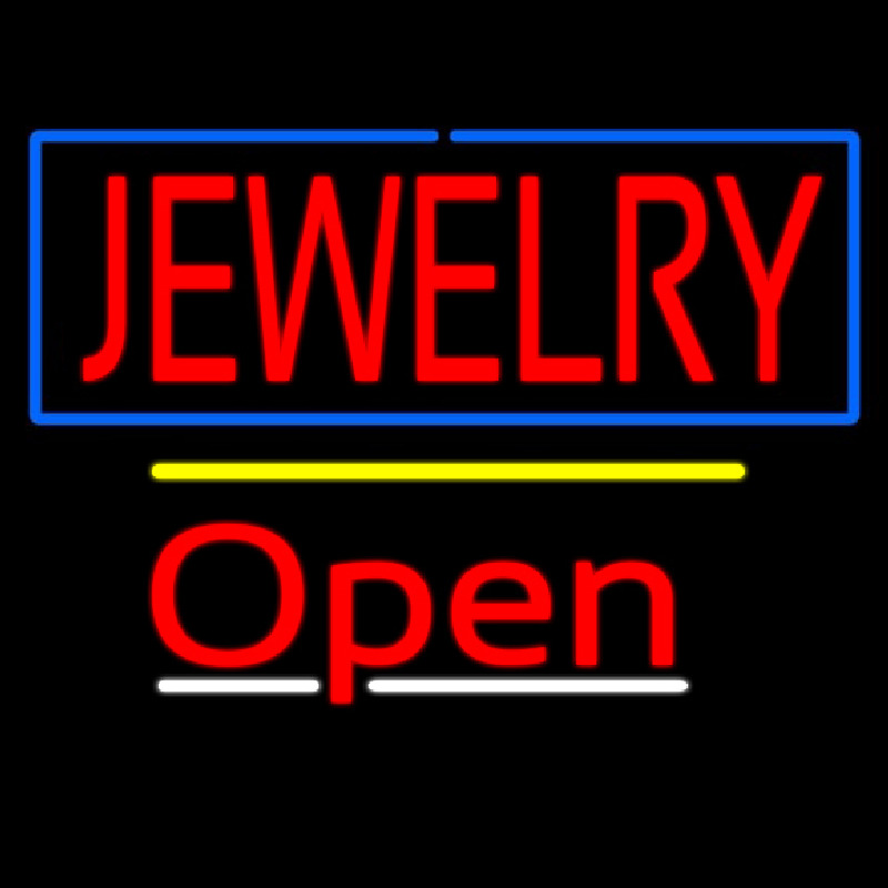 Jewelry Blue Border Open Yellow Line Neonkyltti