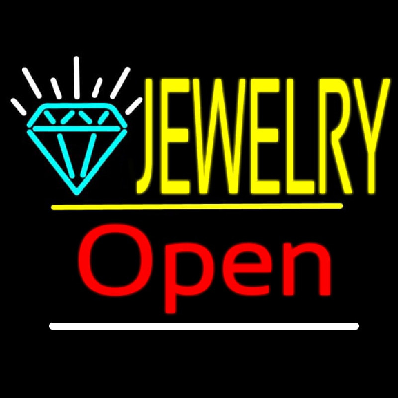 Jewelry Logo Open Yellow Line Neonkyltti