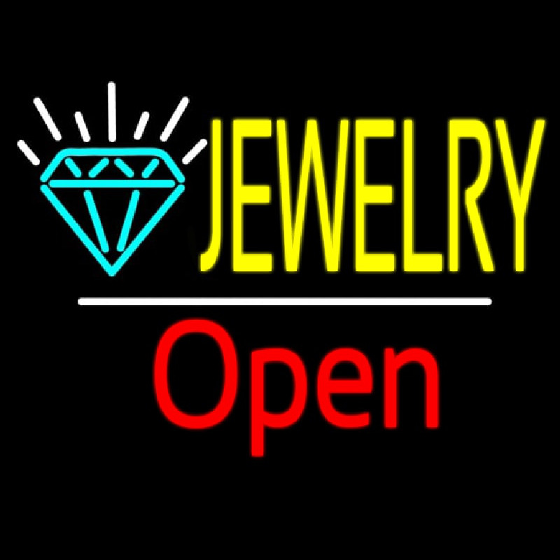 Jewelry Logo White Line Open Neonkyltti