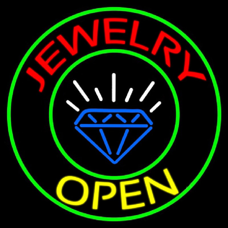 Jewelry Open Blue Logo Neonkyltti