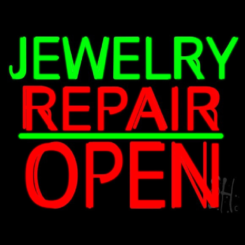 Jewelry Repair Block Open Green Line Neonkyltti