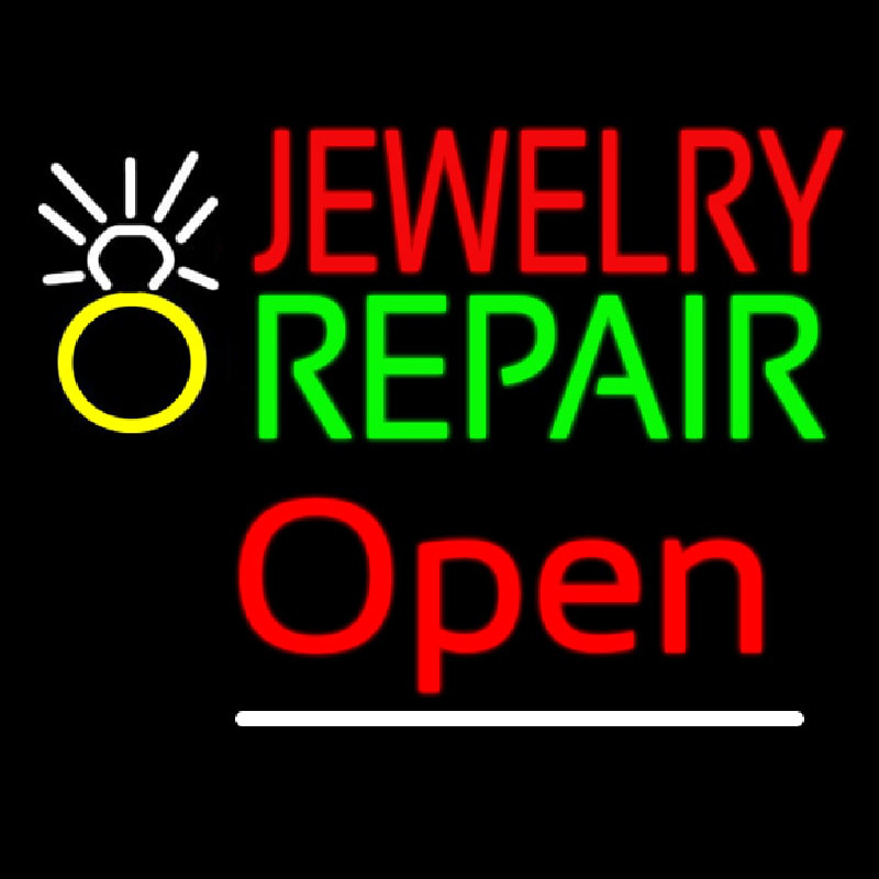 Jewelry Repair Logo Open Neonkyltti