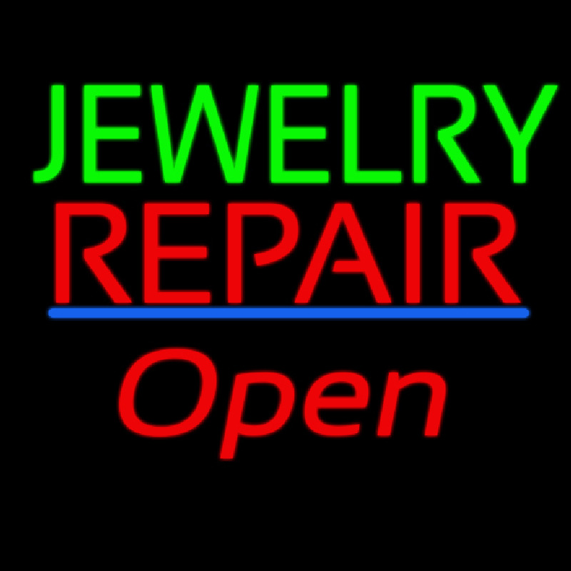 Jewelry Repair Open Blue Line Neonkyltti