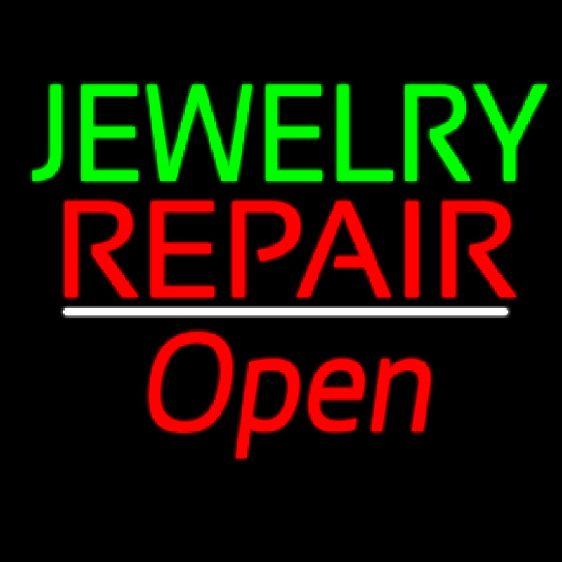 Jewelry Repair Open White Line Neonkyltti