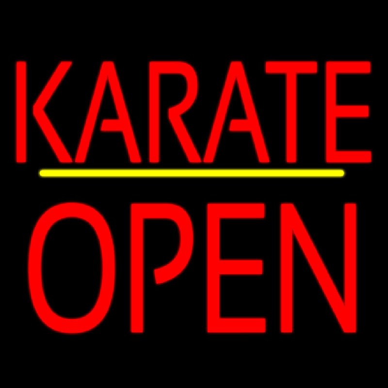 Karate Block Open Yellow Line Neonkyltti