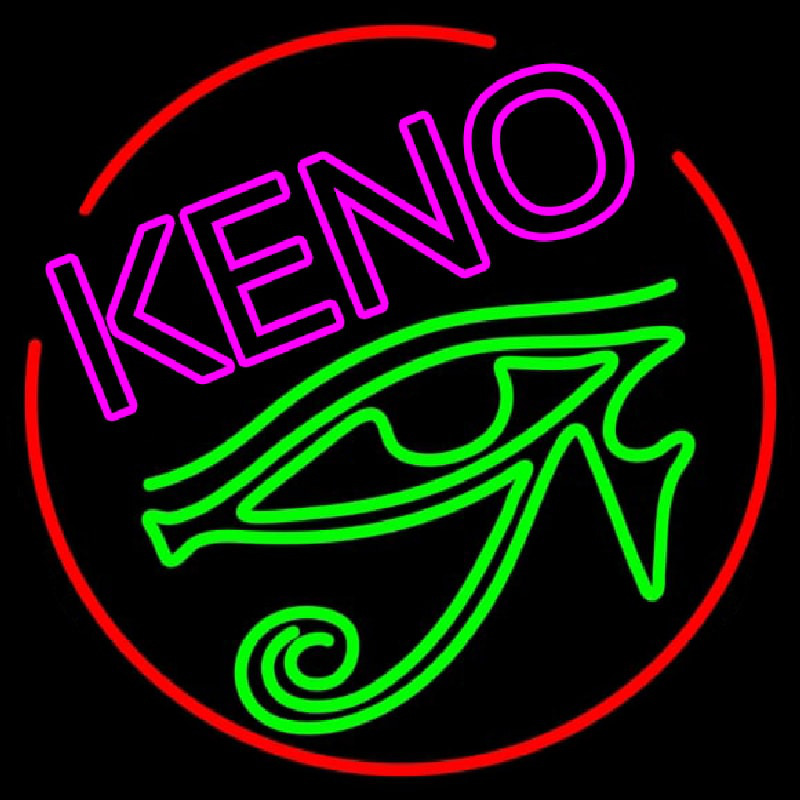 Keno With Eye Icon 2 Neonkyltti