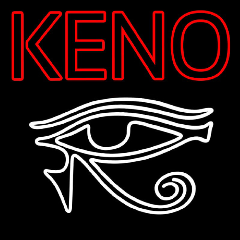 Keno With Eye Icon Neonkyltti