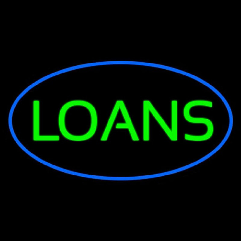 Loans Oval Blue Neonkyltti