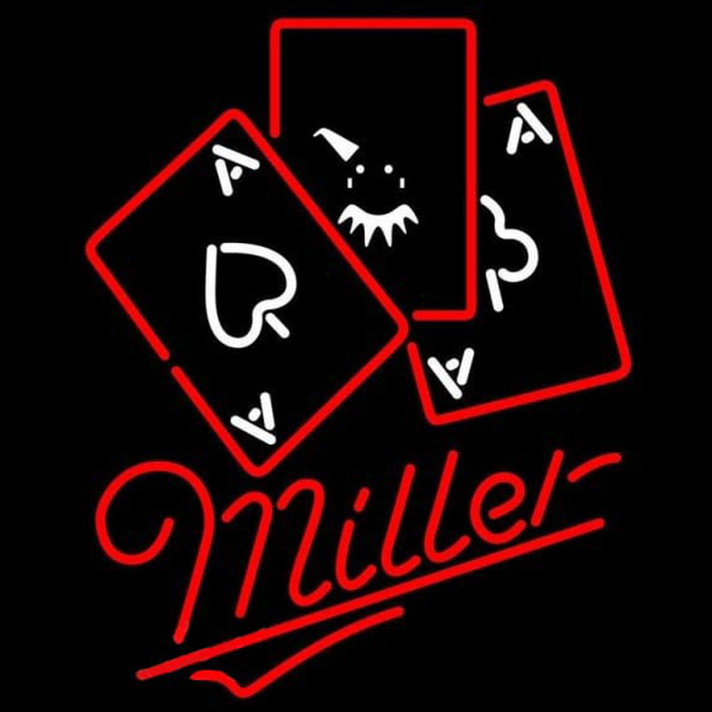 Miller Ace And Poker Beer Sign Neonkyltti