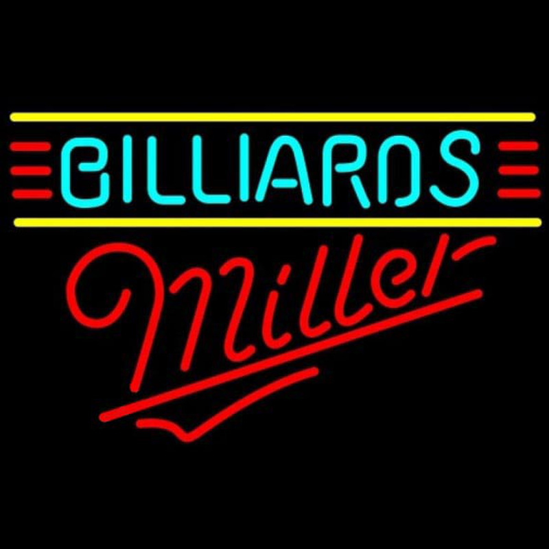 Miller Billiards Te t Borders Pool Beer Sign Neonkyltti