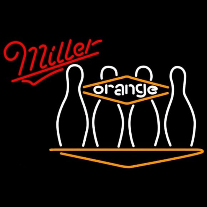 Miller Bowling Orange Beer Sign Neonkyltti