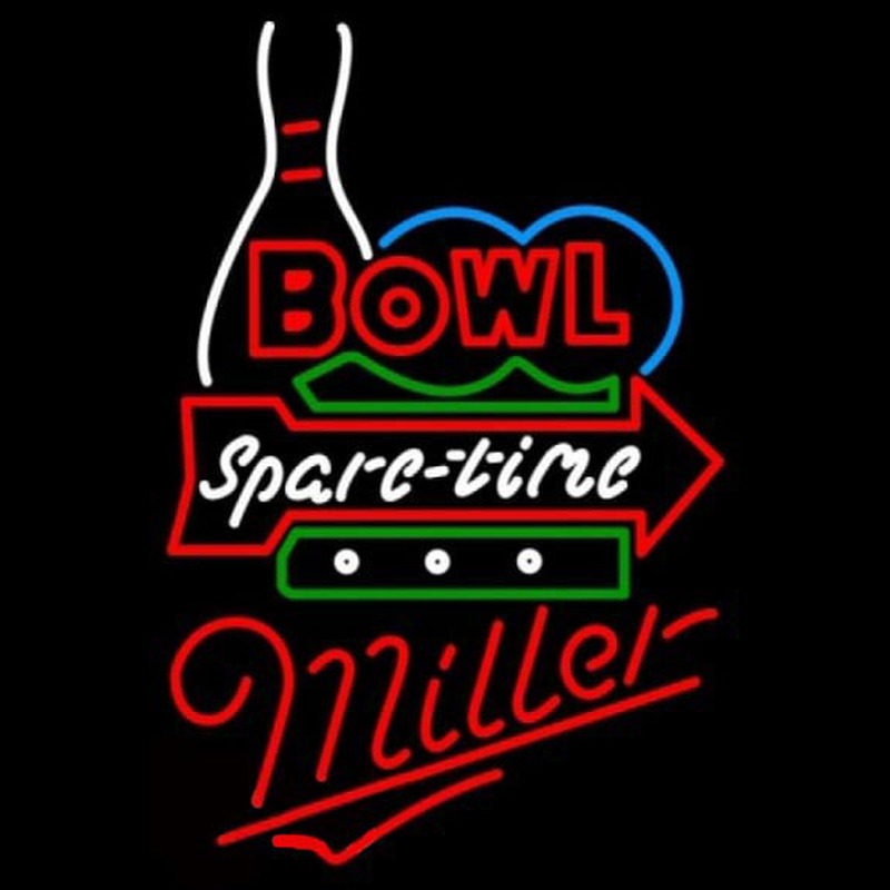 Miller Bowling Spare Time Beer Sign Neonkyltti