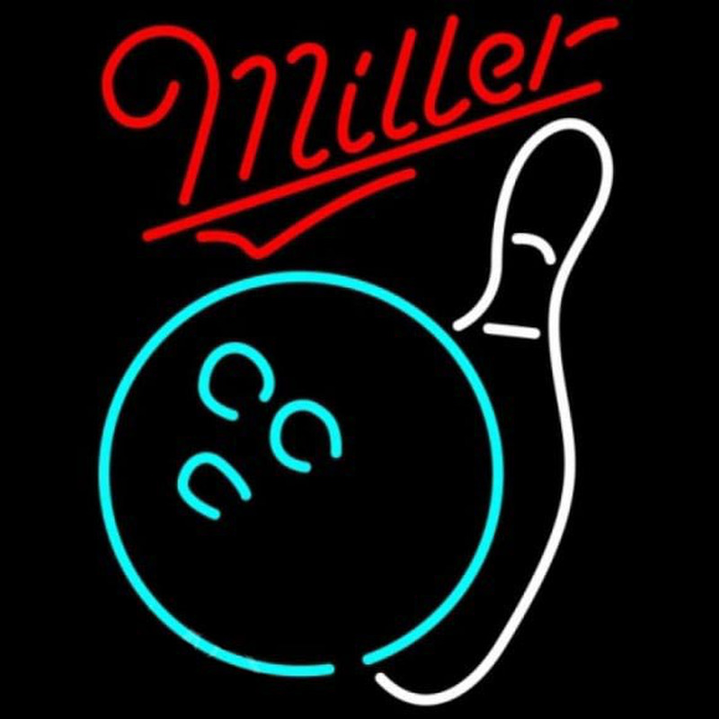 Miller Bowling White Beer Sign Neonkyltti