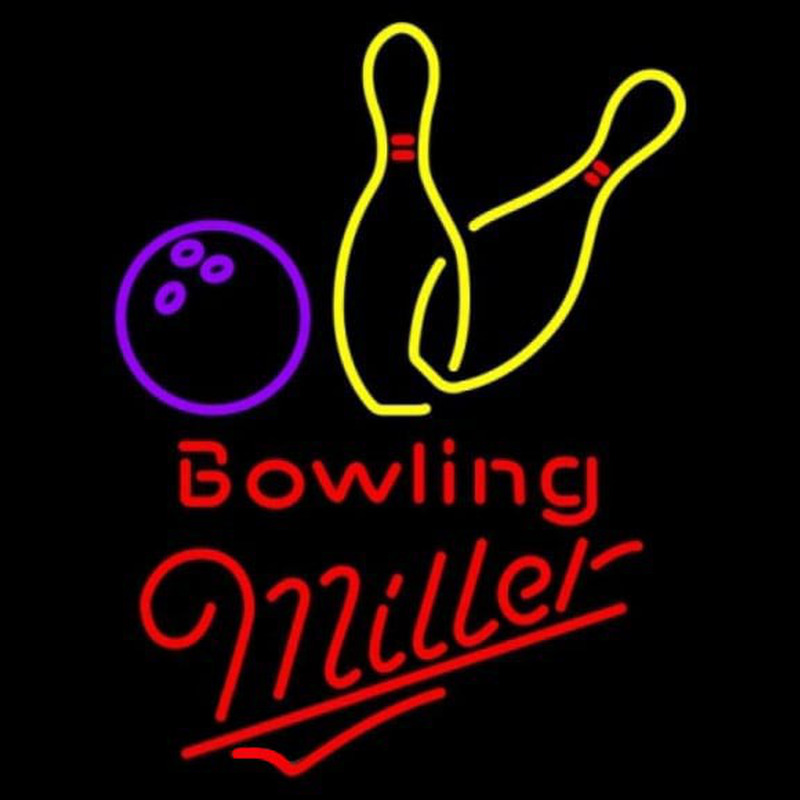 Miller Bowling Yellow Beer Sign Neonkyltti