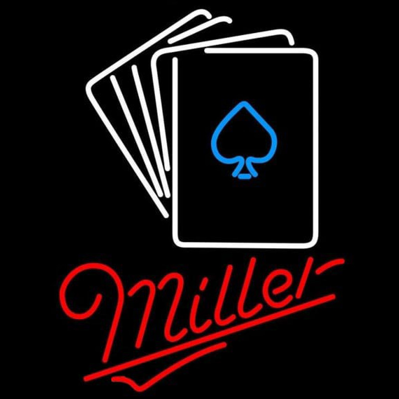 Miller Cards Beer Sign Neonkyltti